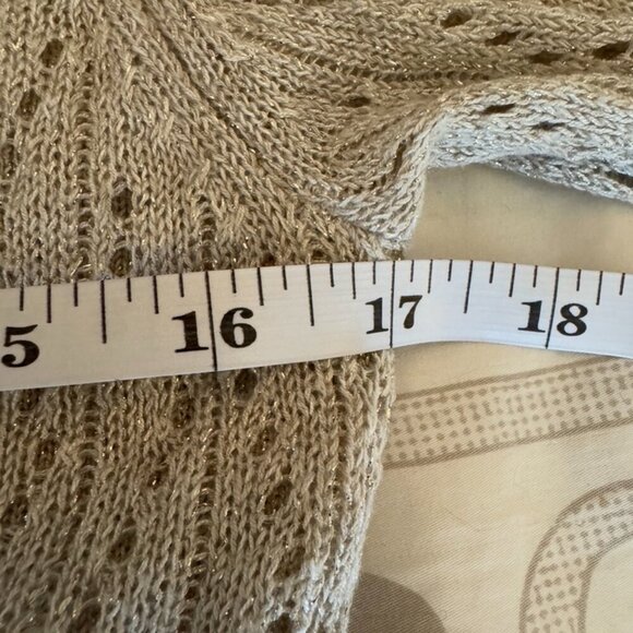 Gold Long Sleeved Knit Two Piece Illusion Sweater - Picture 12 of 13